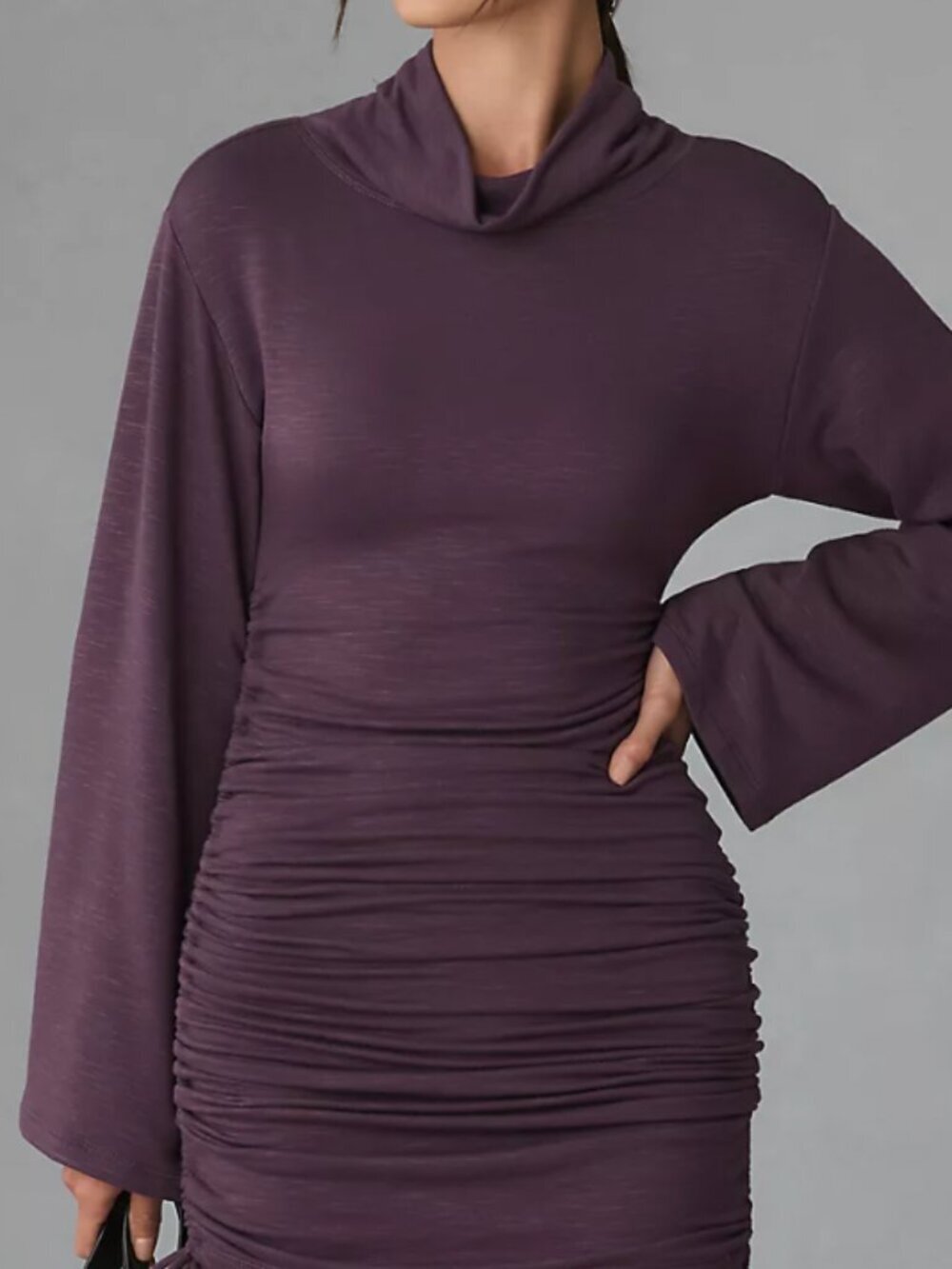 Daily Practice by Anthropologie Long-Sleeve Ruched Mini Dress Size Small